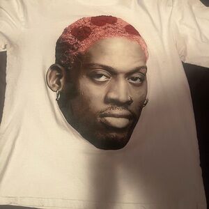 White Graphic Dennis Rodman shirt